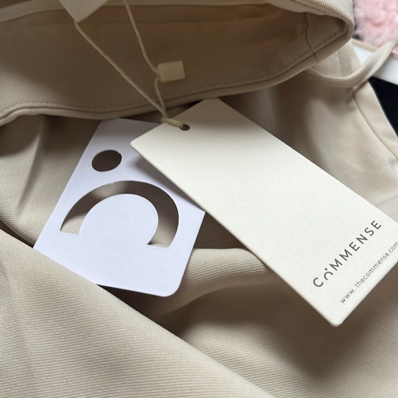 Commense Palazzo Tied Wide Leg Dress Pants in Beige Size Small - Picture 5 of 7